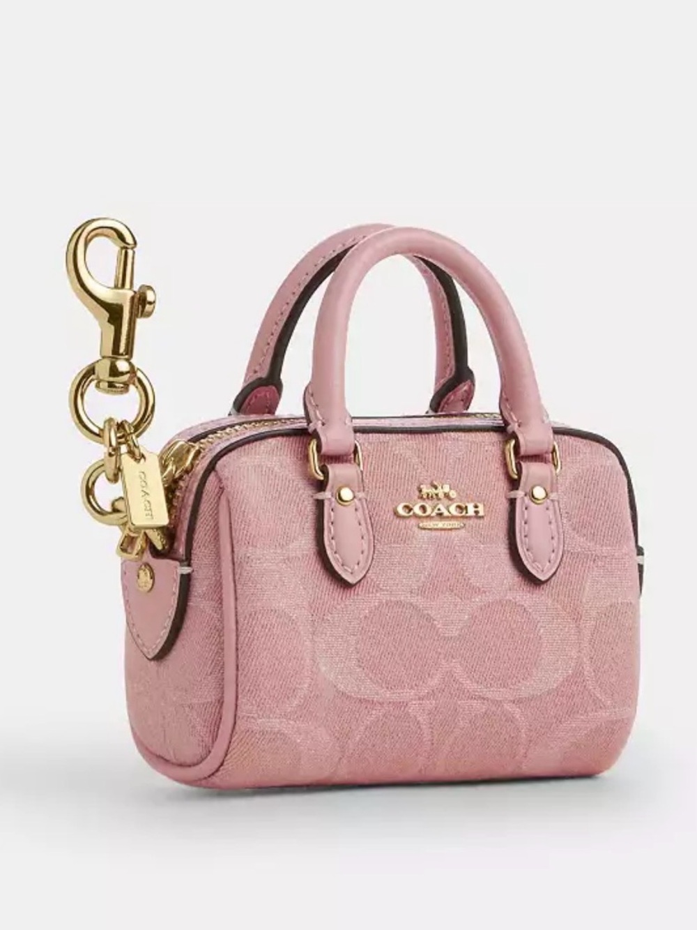 Coach Pink Signature Mini Satchel Bag Charm